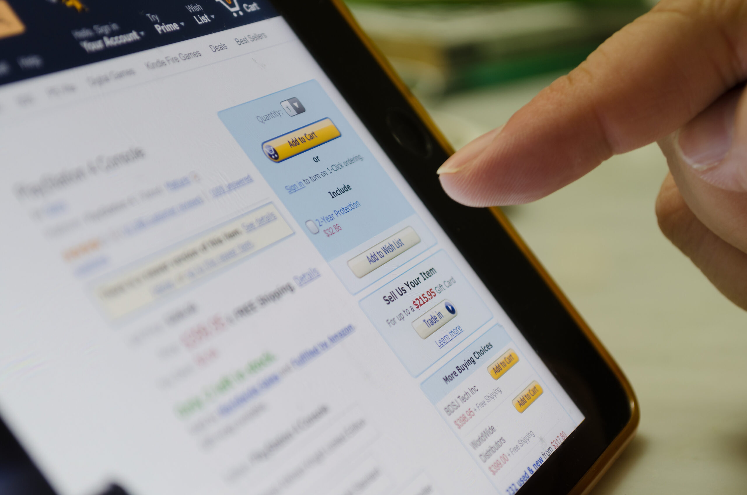 Image of a person shopping on Amazon