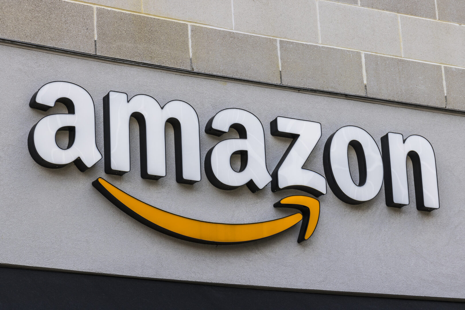 Image of an Amazon sign on a building