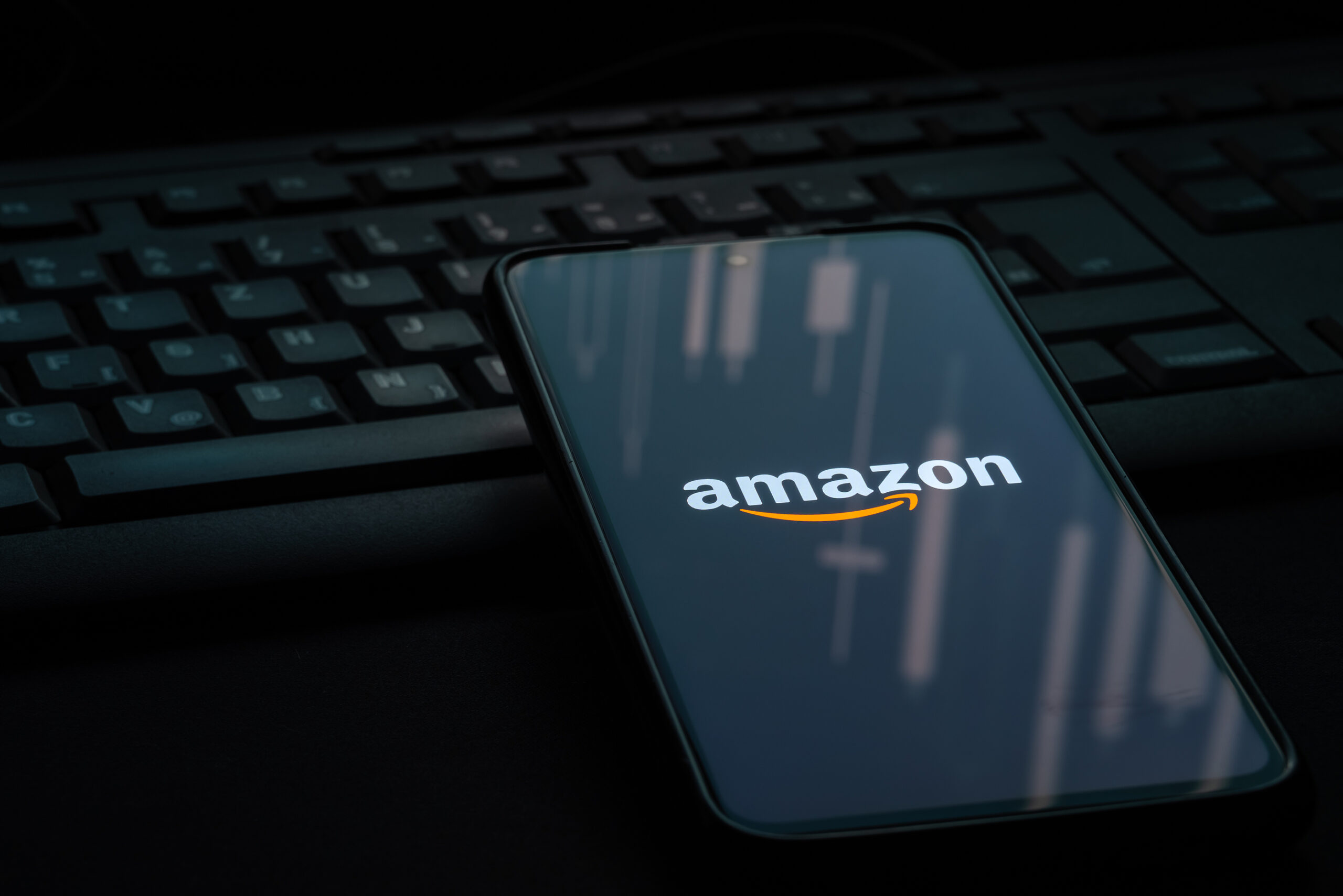 The Amazon app opening on a smartphone screen