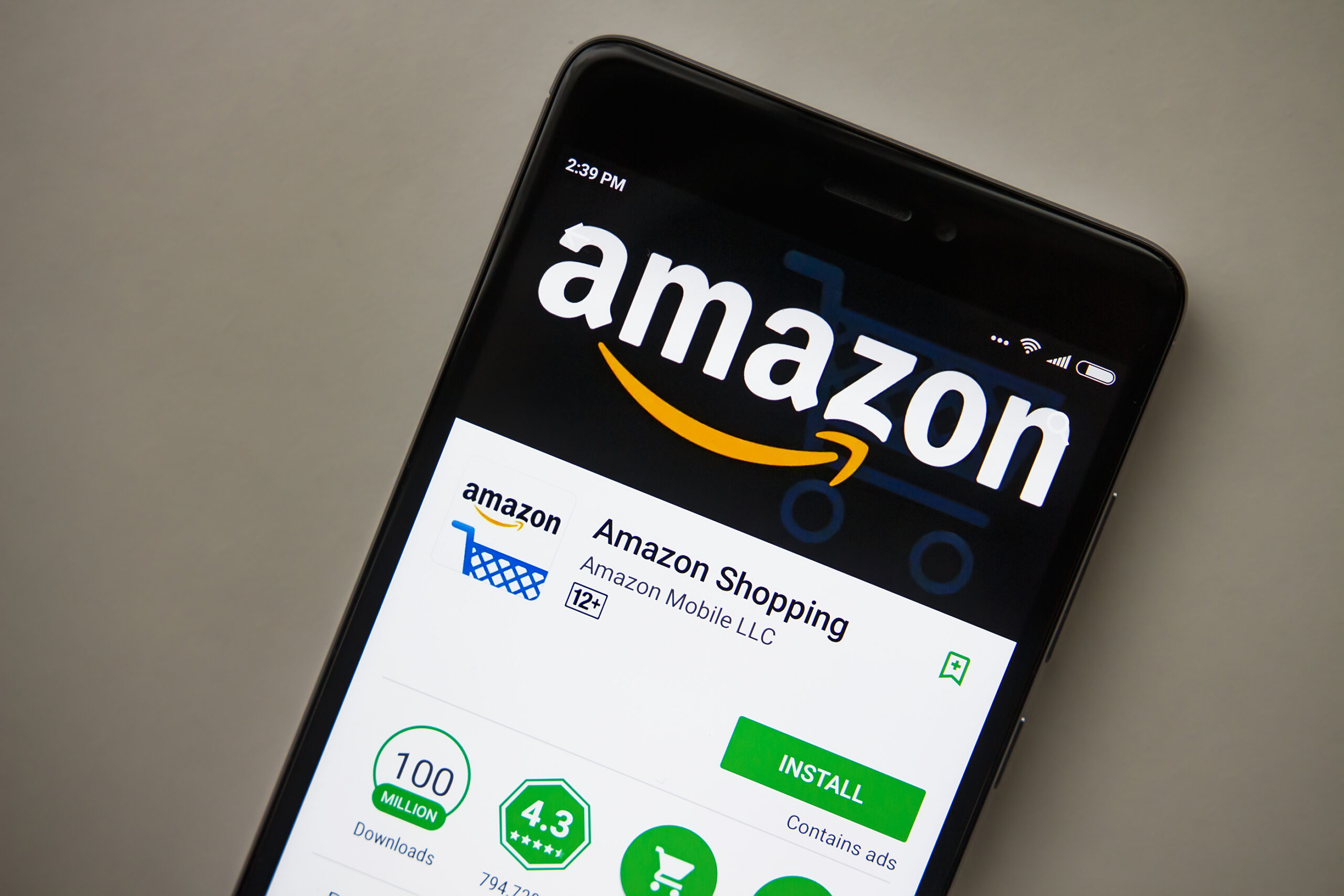Amazon open on a tablet