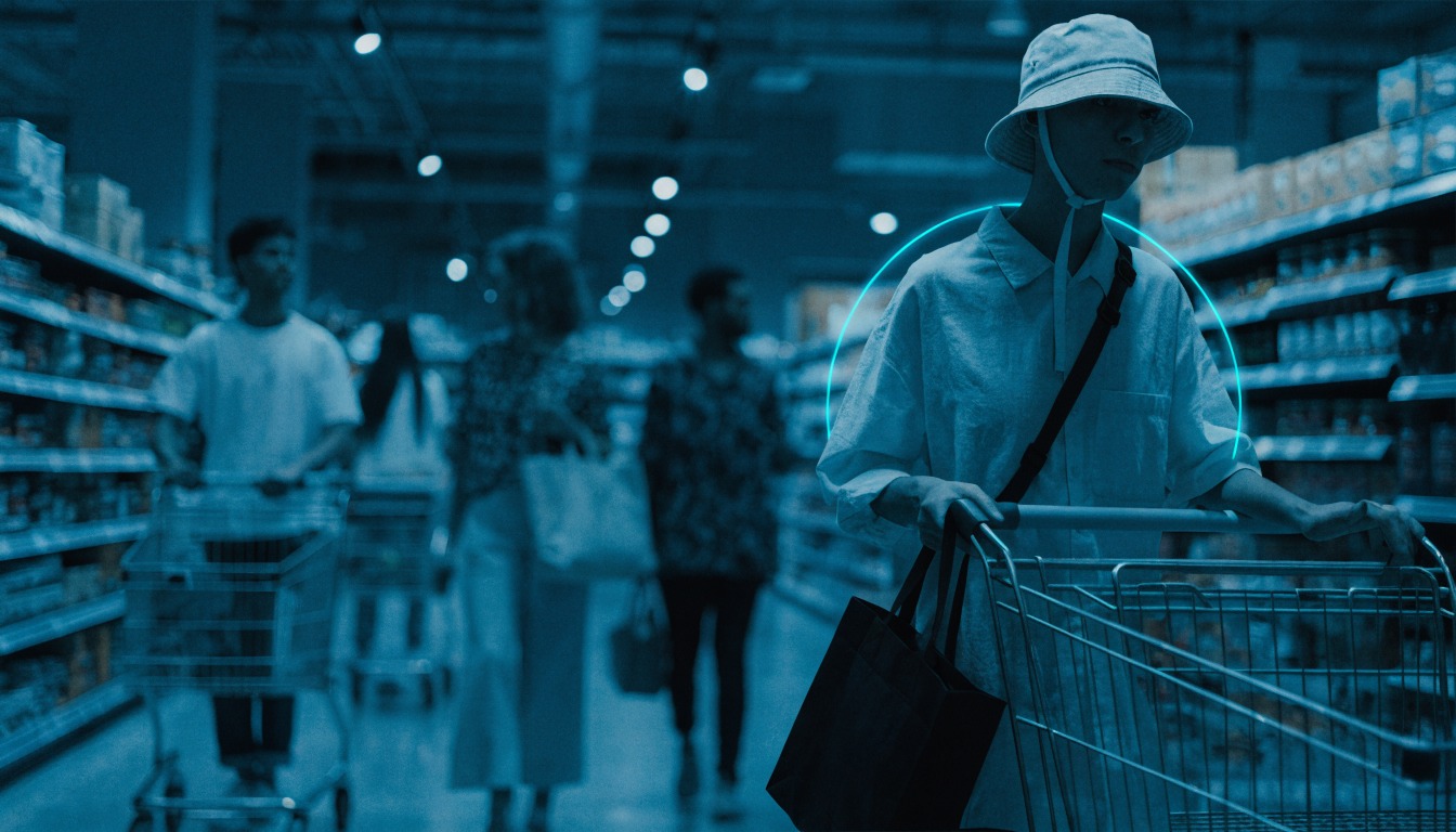 AI identifying a new-to-brand shopper in a store